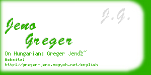 jeno greger business card